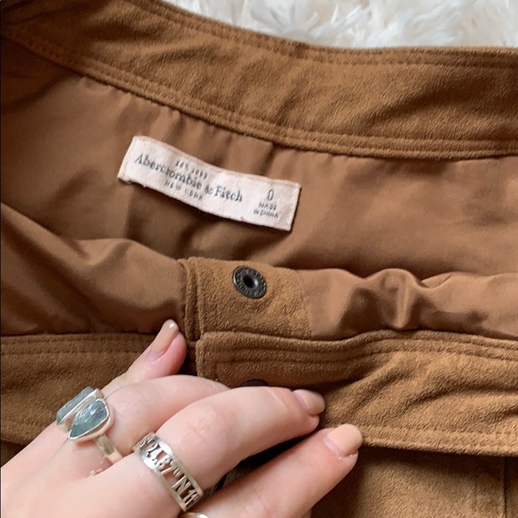 Abercrombie Faux Suede Button Front Skirt - Picture 3 of 5